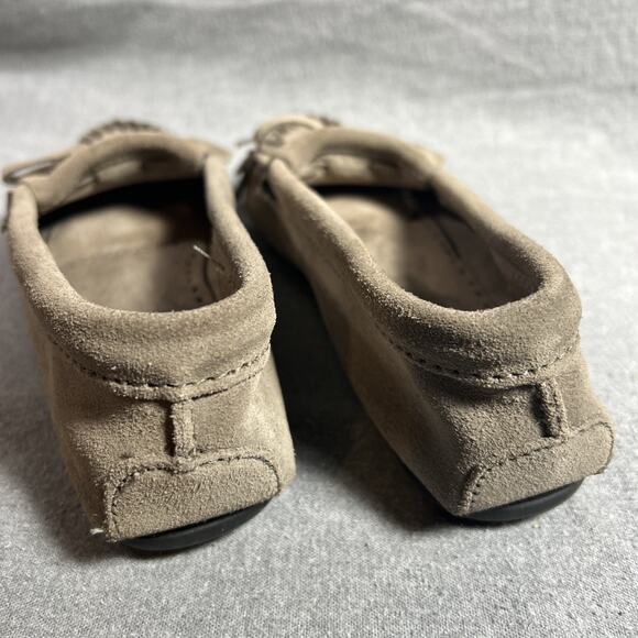 Minnetonka Shoes Womens 7 Moccasins Moc Toe Slip On Fringe Tassel Brown/slate - Picture 3 of 8